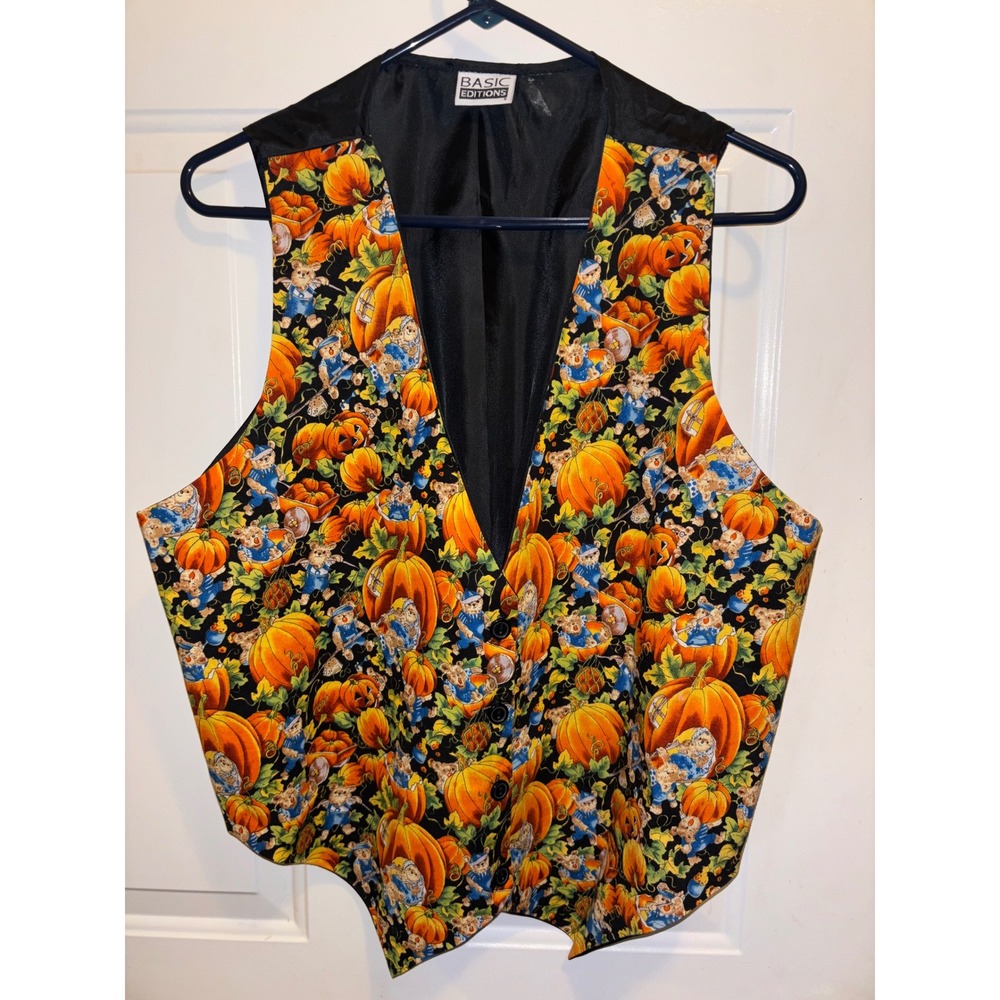 Vintage Basic Editions Pumpkin  Fall Vest – Cottagecore kitschy